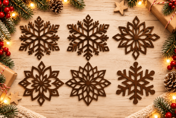 Christmas Snowflake Laser Cut SVG Bundle (Design 5) laser cut file