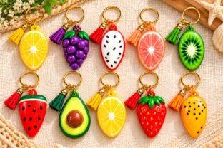 Stl Purses Files Cute Fruit Keychain Set 3D STL · Creative Fabrica