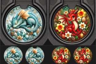 Cute Sleeping Dragon Car Coaster Png Graphic by MARY CREATIONS ...