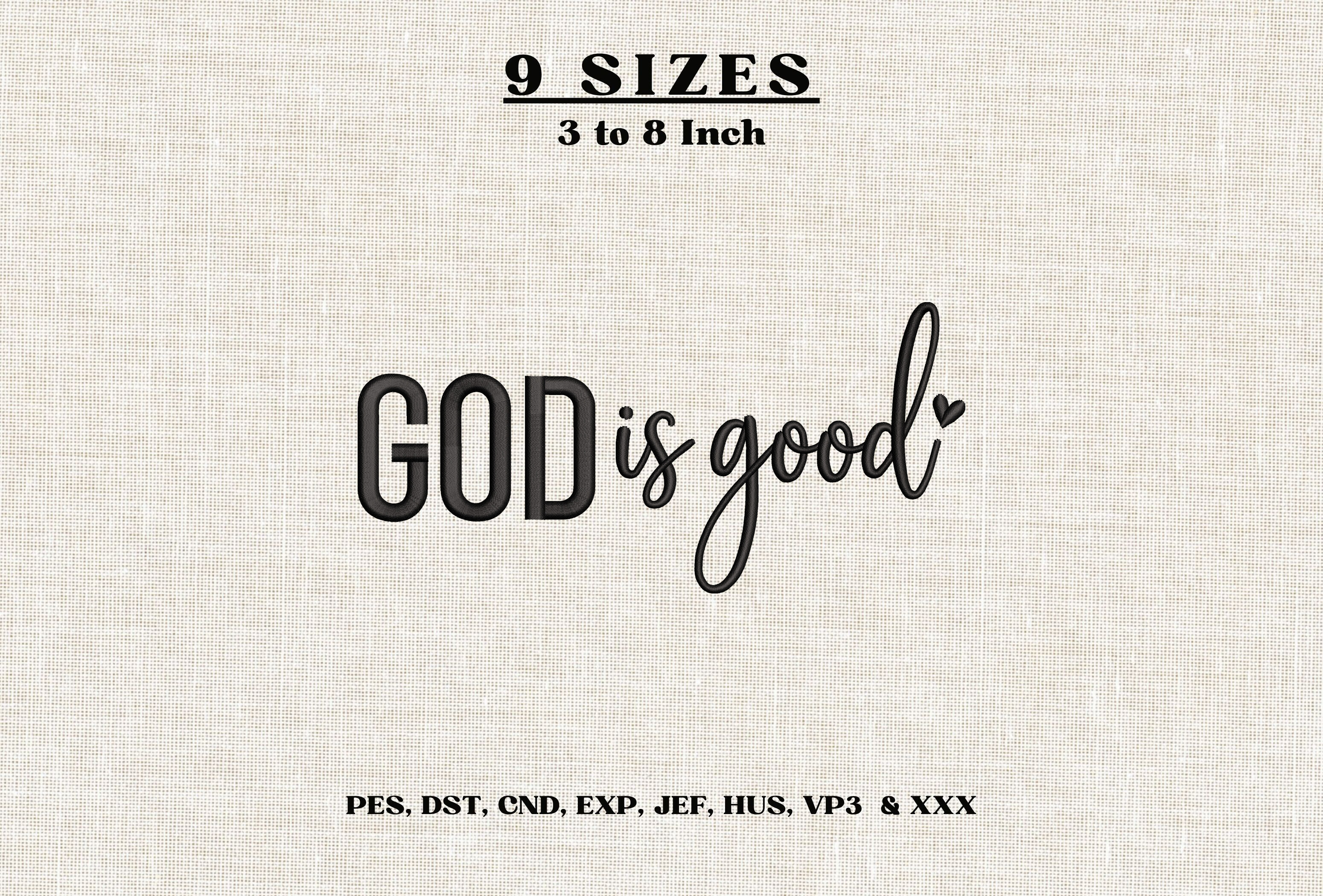 God is Good Embroidery Design Christian · Creative Fabrica