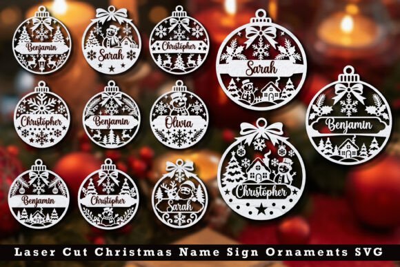 Laser Cut Christmas Ornaments SVG Bundle (Design 2) laser cut file