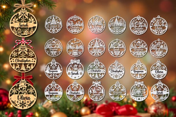 Laser Cut Christmas Ornaments SVG Bundle (Design 4) laser cut file