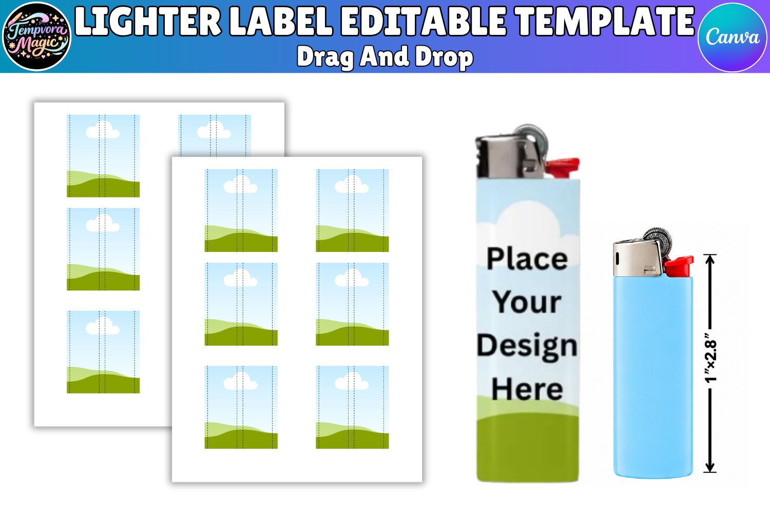 Lighter Label Wrap Template Graphic by Tempvora Magic · Creative Fabrica