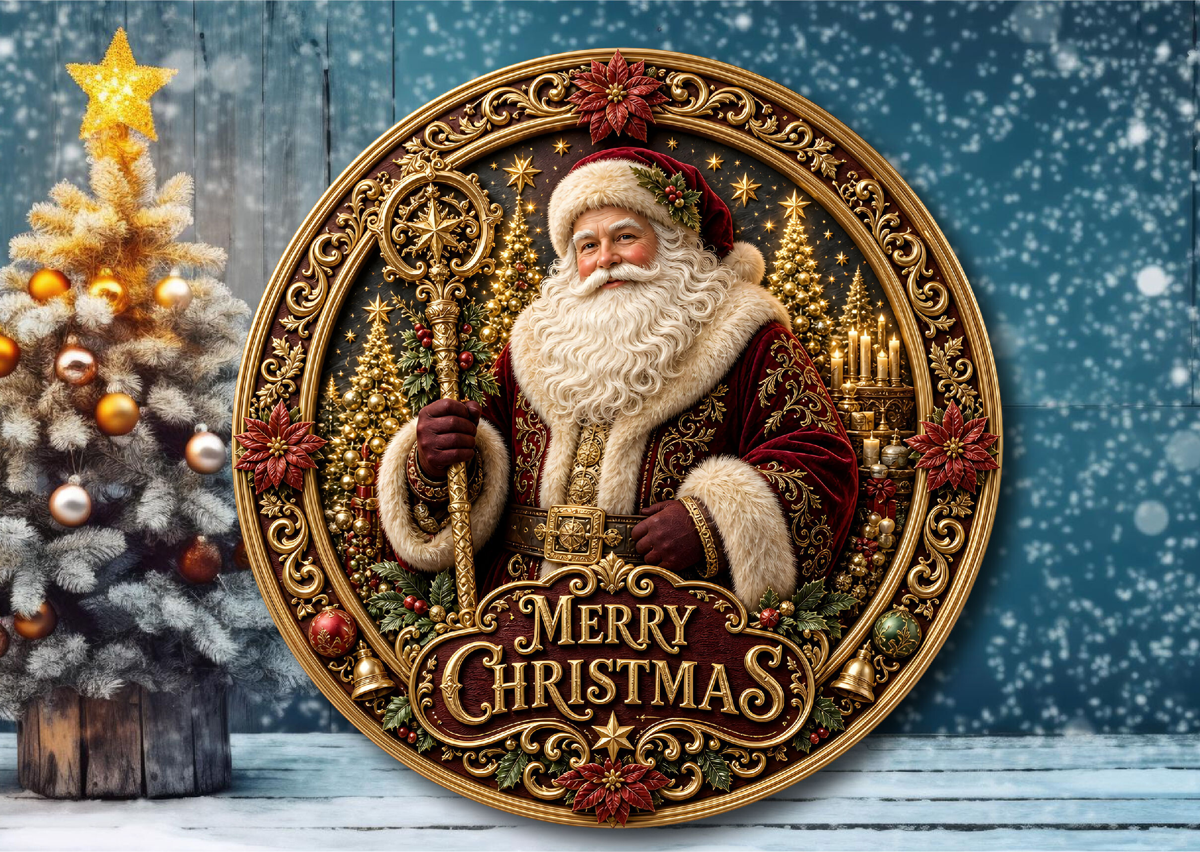 Santa Staff Santa Staff Merry Christmas Door Sign Graphic by COZY_OWL · Creative ...