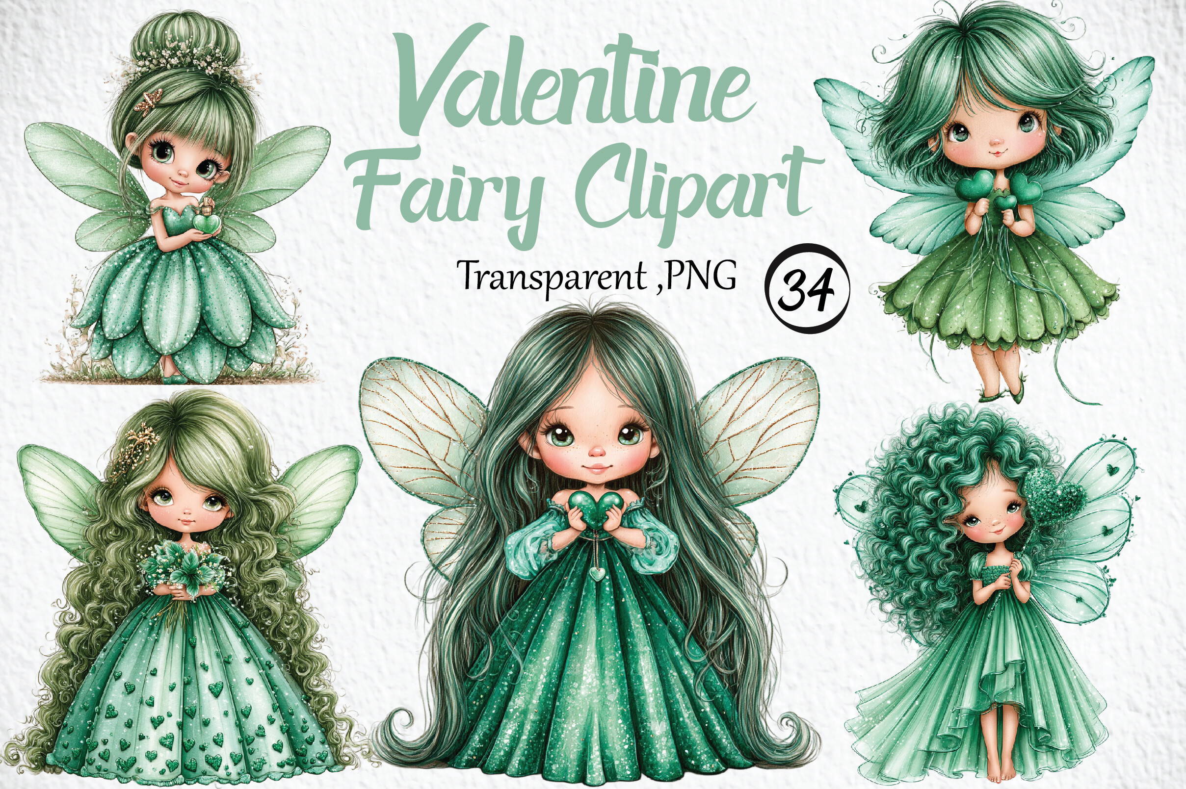 Valentine Fairy Clipart Bundle PNG Graphic by Craft Art · Creative Fabrica
