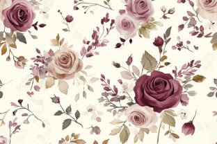 Vintage Burgundy Rose Digital Paper Graphic by Creative Canvas ...