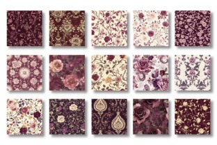 Vintage Burgundy Rose Digital Paper Graphic by Creative Canvas ...