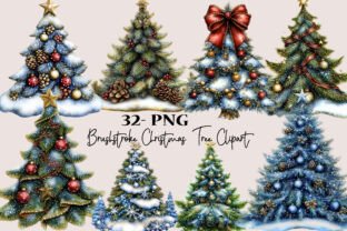 Tree Plan In Graphics Brushstroke Christmas Tree Clipart Graphic by SVGArt · Creative Fabrica