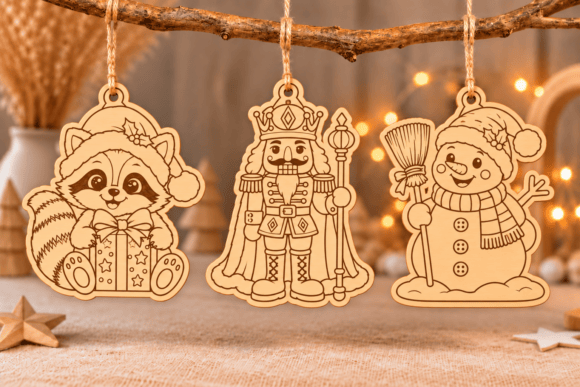 Christmas Characters Ornament SVG laser cut file