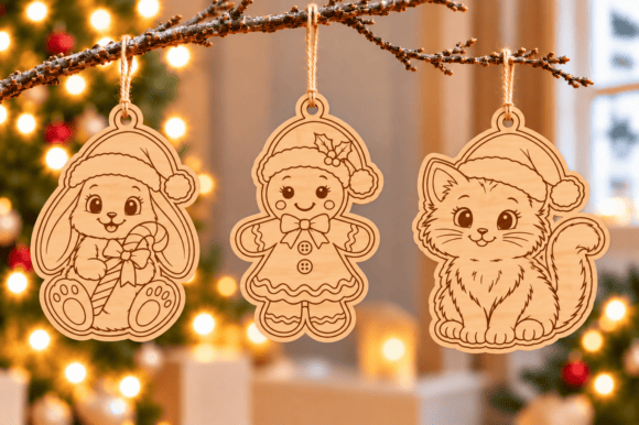 Christmas Cute Ornament Laser Cut SVG laser cut file