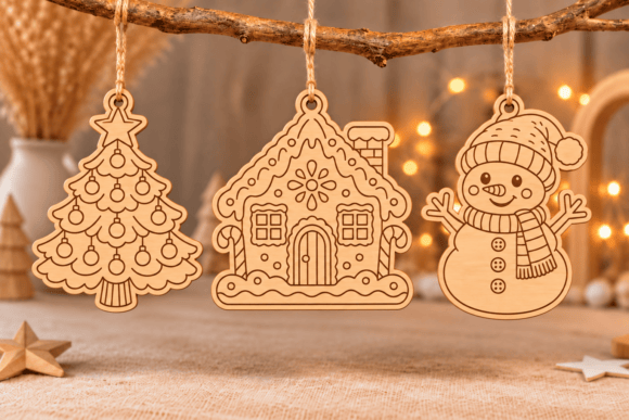 Christmas Ornament Laser Cut SVG Bundle (Design 7) laser cut file