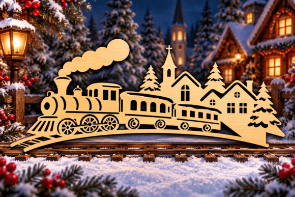 Christmas Train Laser Cut Files Svg laser cut file