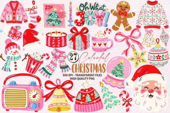 Colorful Flat Christmas Clipart