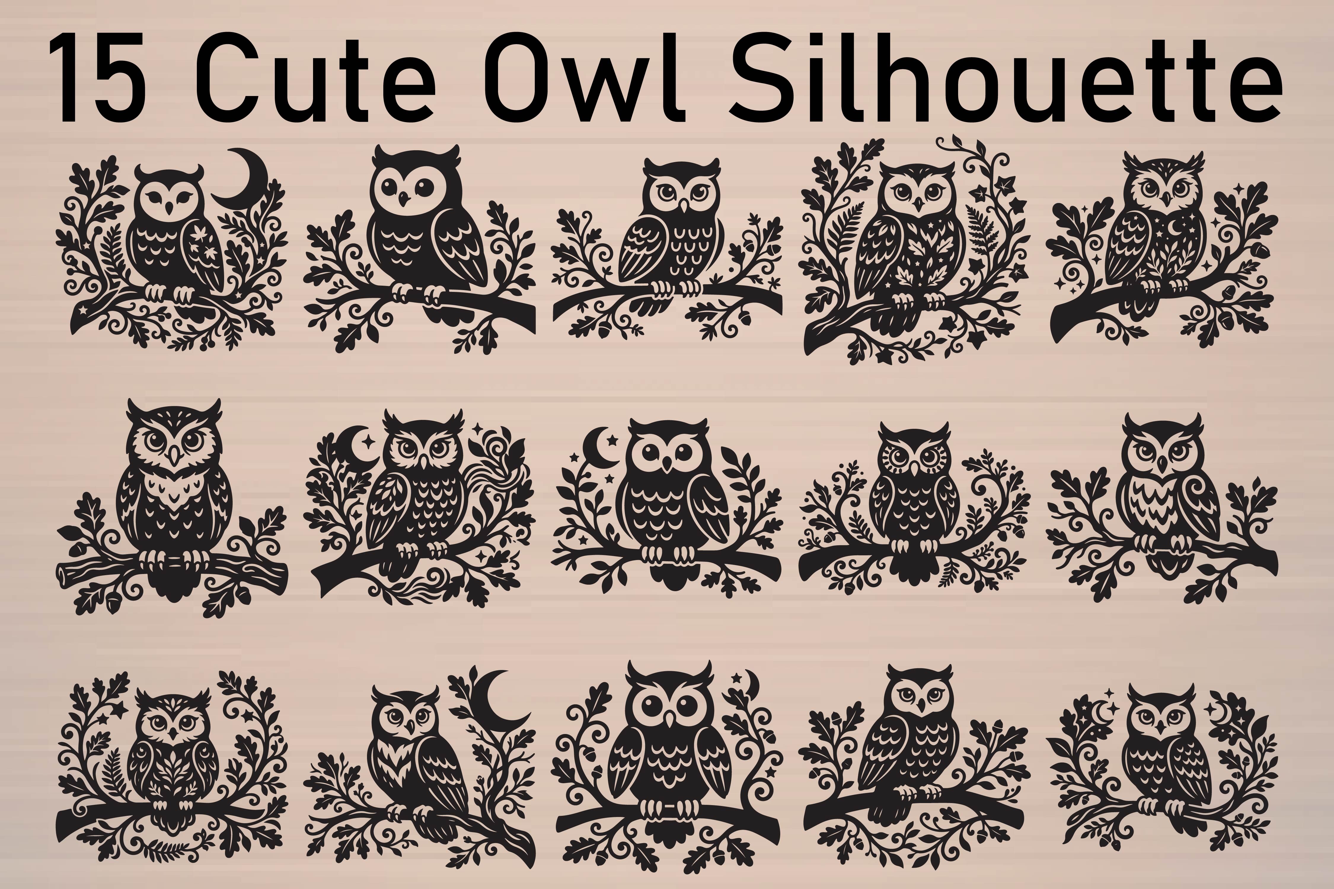 25 Lettering Graphics Calligraphy Cute Owl Silhouette Graphic by teescripts · Creative Fabrica