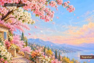 Pink Cherry Blossoms Spring Background Graphic by Topstar · Creative ...