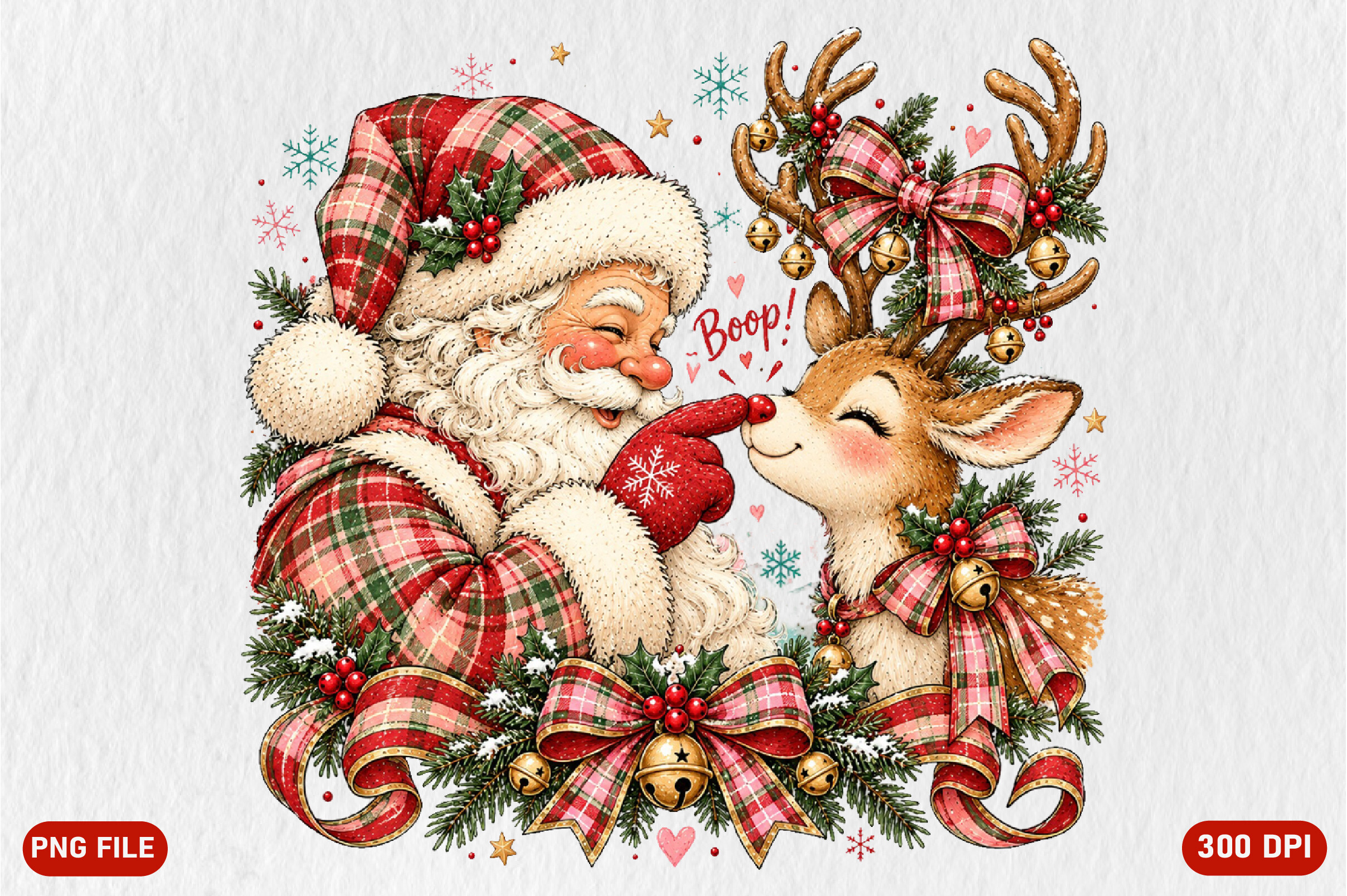 25 Lettering Graphics Calligraphy Santa and Reindeer Holiday PNG Graphic by Dreamhouse · Creative Fabrica