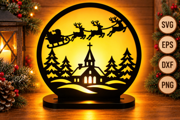 Christmas Candle Holder Laser Cut Files (Design 1) laser cut file