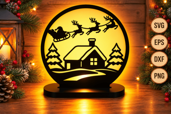 Christmas Candle Holder Laser Cut Files (Design 2) laser cut file