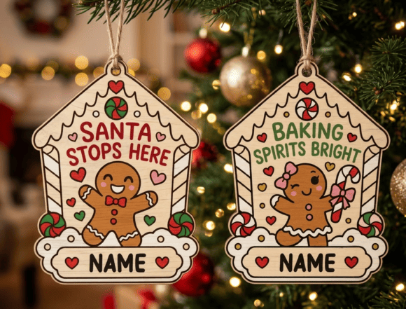Christmas Elf Helper Ornament Laser Cut (Design 1) laser cut file
