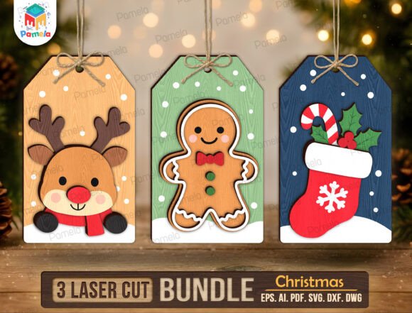 Christmas Ornament SVG Bundle (Design 21) laser cut file