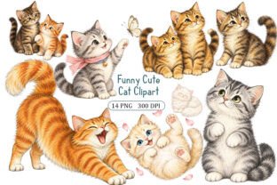 Funny Cute Cat Clipart Graphic by Creative Design · Creative Fabrica