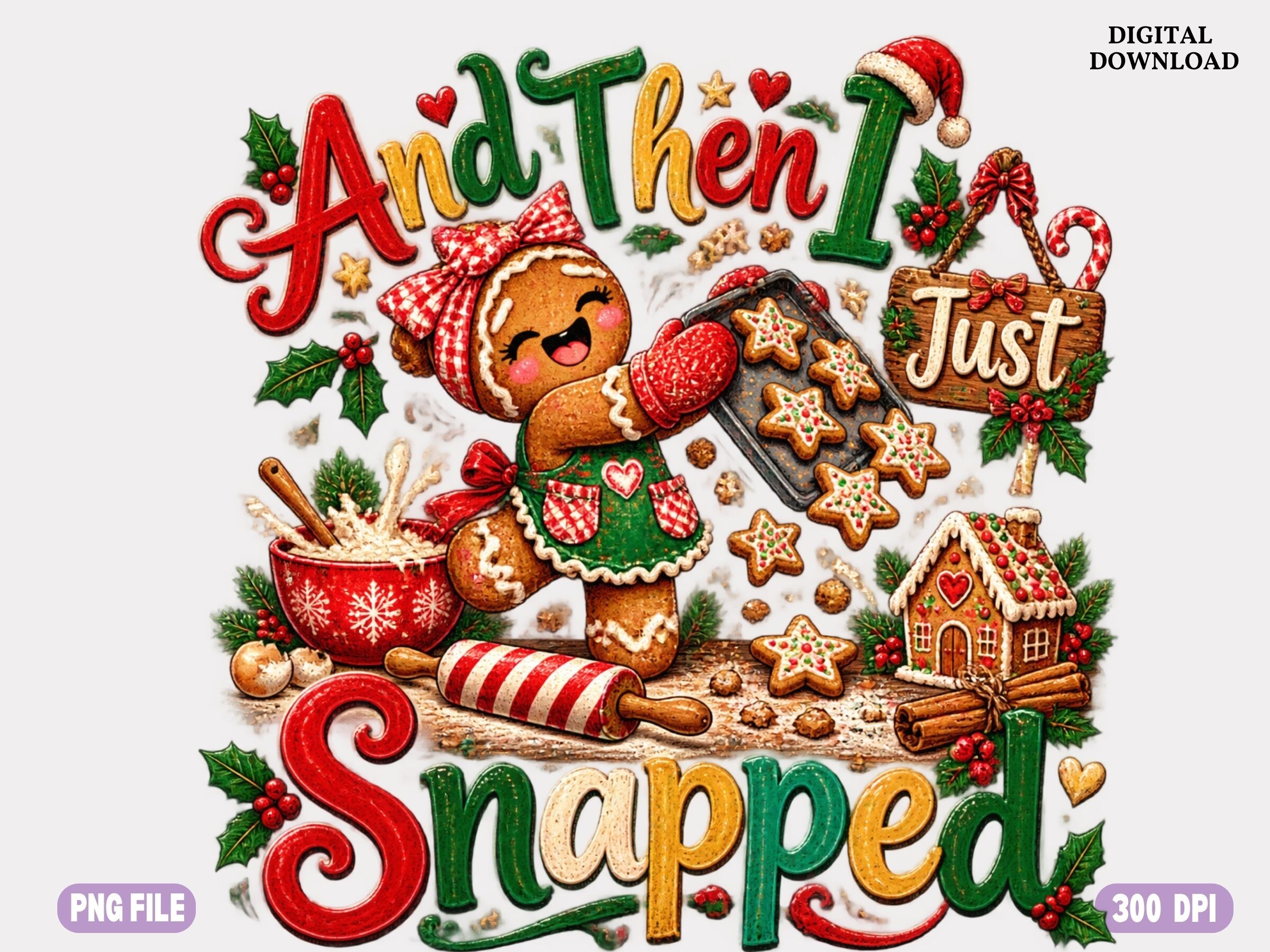 Gingerbread Baking PNG, Christmas Cookie Graphic by Craft Palette ...