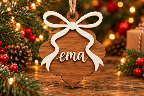 Personalized Christmas Tag Laser Cut (Design 3) laser cut file