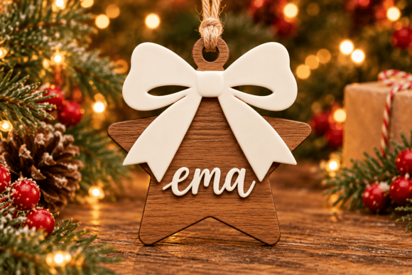 Personalized Christmas Tag Laser Cut (Design 1) laser cut file