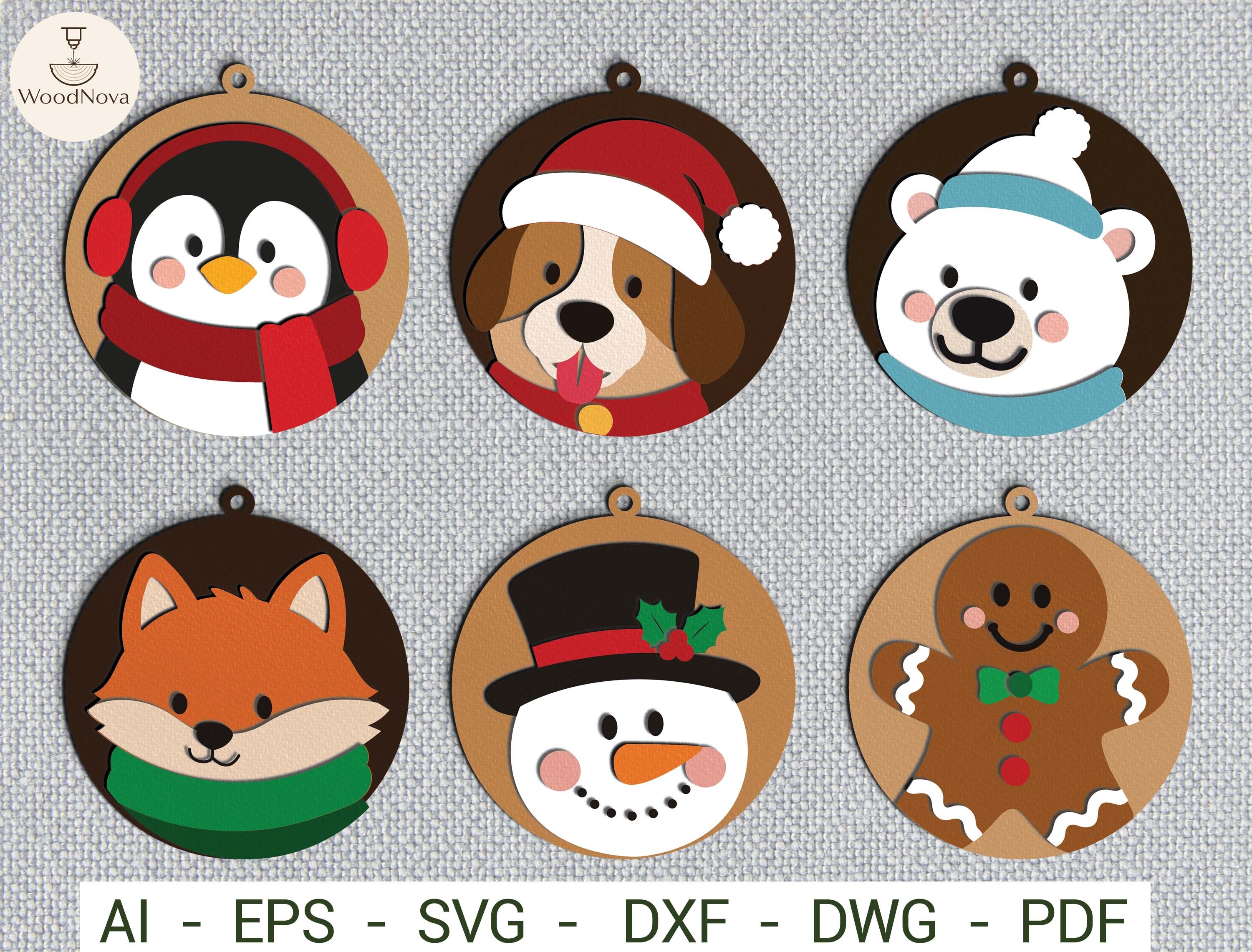 Christmas Animal Paper Cutting Template · Creative Fabrica