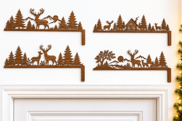Christmas Door Corner Laser Cut Bundle (Design 2) laser cut file