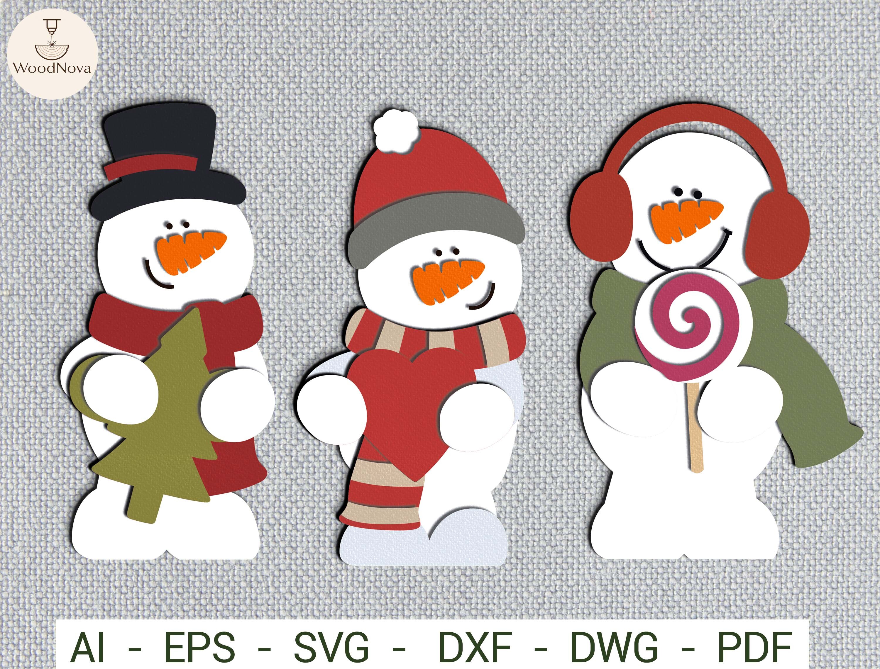 Christmas Snowman Paper Cutting Template · Creative Fabrica