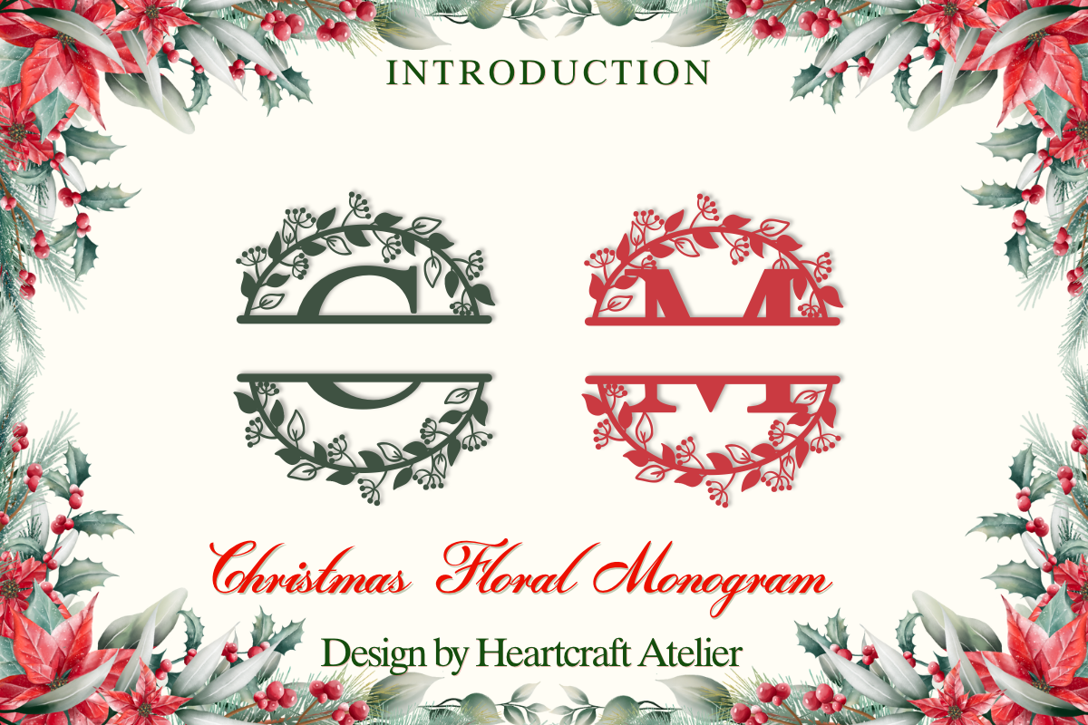 Christmas Floral Font by Heartcraft Atelier · Creative Fabrica