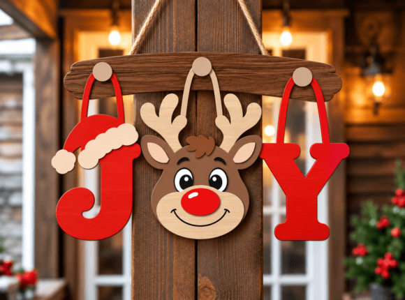 Christmas Joy Reindeer Laser Cut SVG laser cut file