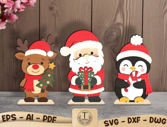 Christmas Standing Decor SVG Bundle (Design 1) laser cut file