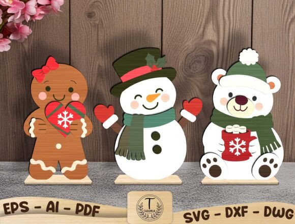 Christmas Standing Decor SVG Bundle (Design 2) laser cut file