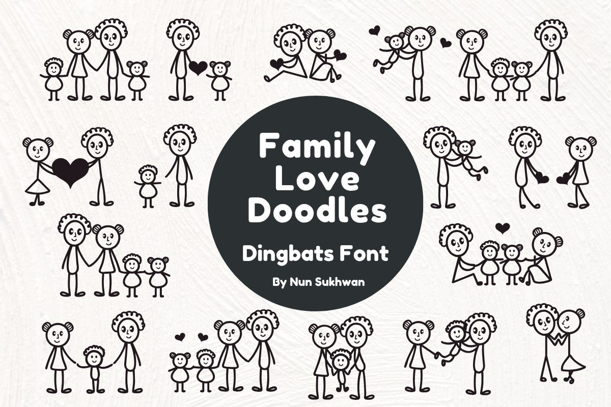 Family Love Doodles Font by Nun Sukhwan · Creative Fabrica