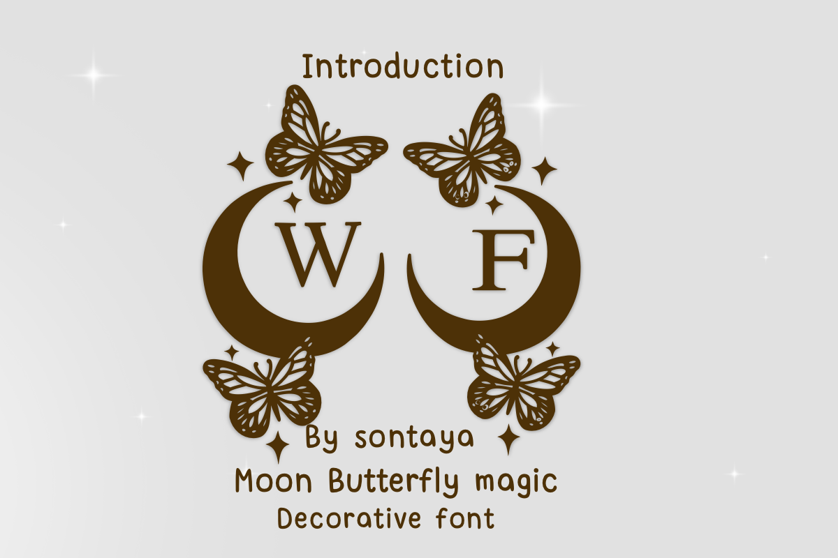 Moon Butterfly Magic Font by Sontaya · Creative Fabrica