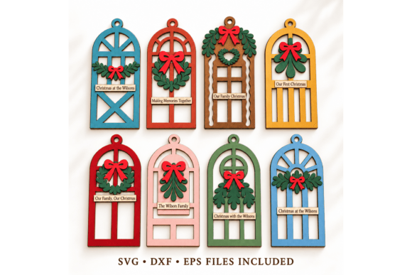 Personalised Christmas Door Ornament laser cut file