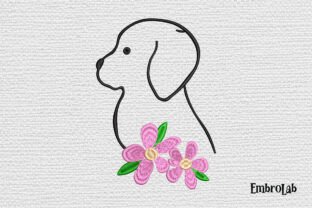 Floral Dog Outline · Creative Fabrica
